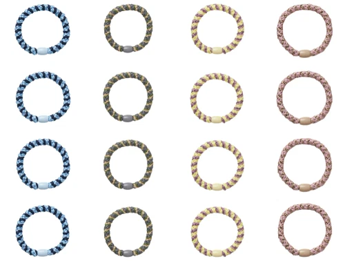 Name It cornflower blue/dusty olive/pastel yellow/winsome orchid hårelastikker (16-pack)